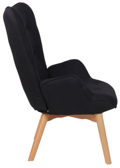 Lounger Darhum stof Zwart