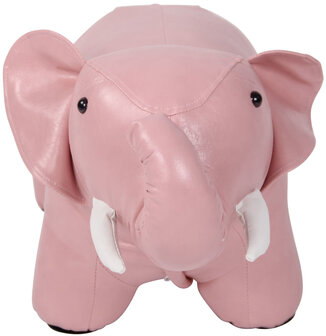 Kinderpoef Almine Kunstleer pink, 