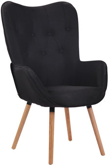 Lounger Oshfard Stof Zwart,natura
