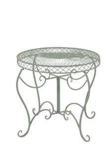 Ronde ijzeren tuintafel Shaele antik-Groen