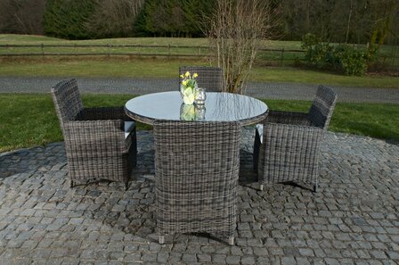 Tuinset Wicker Panelli Grijs-meliert,CremeWit