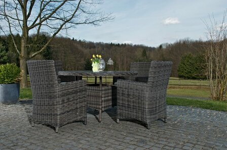 Tuinset Wicker Panelli Grijs-meliert,CremeWit