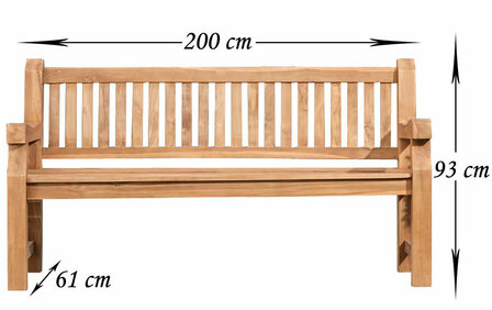 Teakbank Jocksan teak,200 cm, 