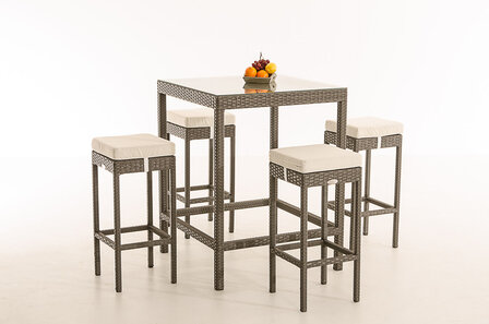 Tuin Barset Wicker Ilei Grijs,CremeWit