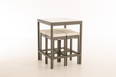 Tuin Barset Wicker Ilei Grijs,CremeWit
