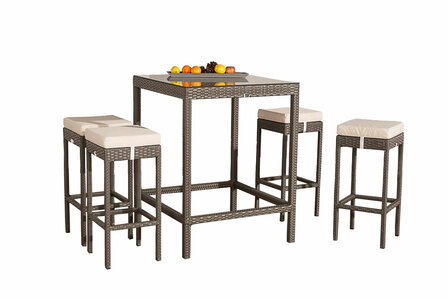 Tuin Barset Wicker Ilei Grijs,CremeWit