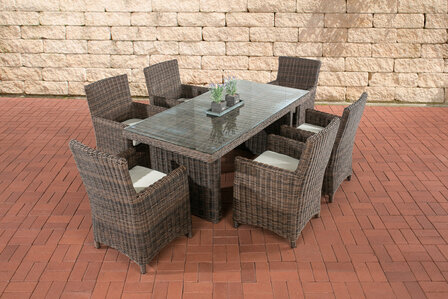 Dining Tuinset FONTANA Bruin-meliert,CremeWit