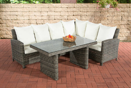 Lounge Dining Set Menire 5mm Grijs-meliert,CremeWit