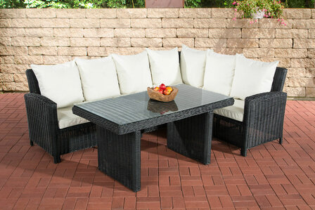 Lounge Dining Set Menire 5mm Zwart,CremeWit