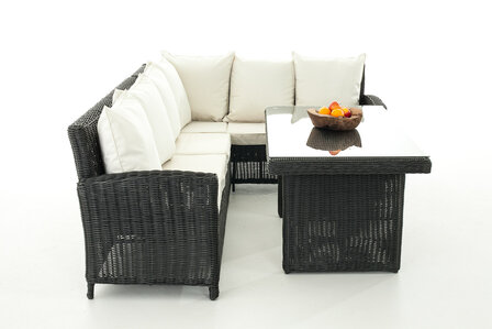 Lounge Dining Set Menire 5mm Zwart,CremeWit