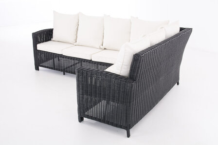 Lounge Dining Set Menire 5mm Zwart,CremeWit