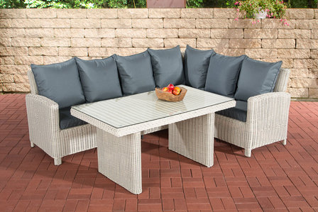Lounge Dining Set Menire 5mm perlWit,eisenGrijs