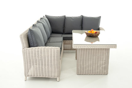 Lounge Dining Set Menire 5mm perlWit,eisenGrijs