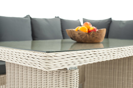 Lounge Dining Set Menire 5mm perlWit,eisenGrijs
