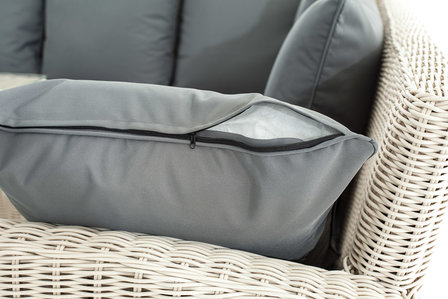 Lounge Dining Set Menire 5mm perlWit,eisenGrijs