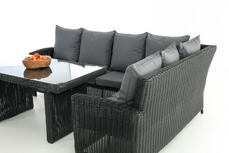 Lounge Dining Set Menire 5mm Zwart,eisenGrijs