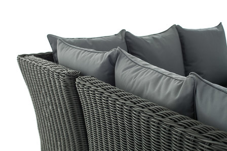 Lounge Dining Set Menire 5mm Zwart,eisenGrijs