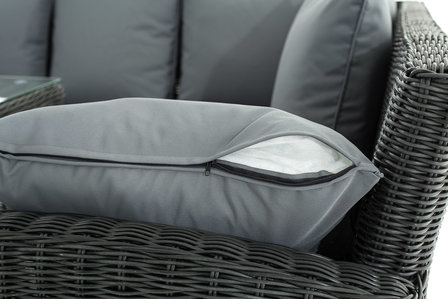 Lounge Dining Set Menire 5mm Zwart,eisenGrijs