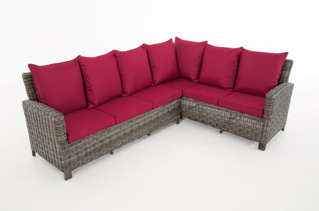 Lounge Dining Set Menire 5mm Grijs-meliert,rubinRood