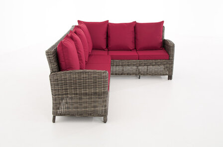 Lounge Dining Set Menire 5mm Grijs-meliert,rubinRood