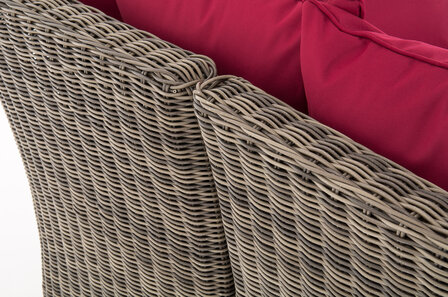 Lounge Dining Set Menire 5mm Grijs-meliert,rubinRood