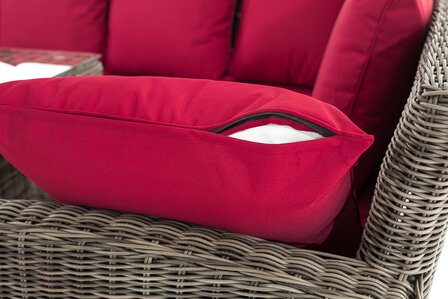 Lounge Dining Set Menire 5mm Grijs-meliert,rubinRood