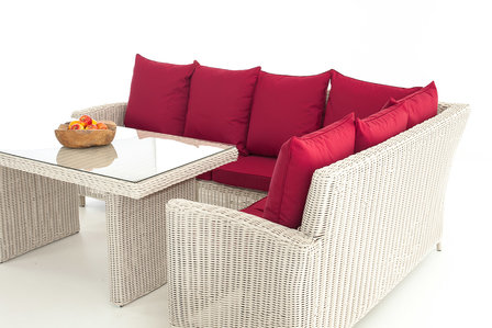 Lounge Dining Set Menire 5mm perlWit,rubinRood