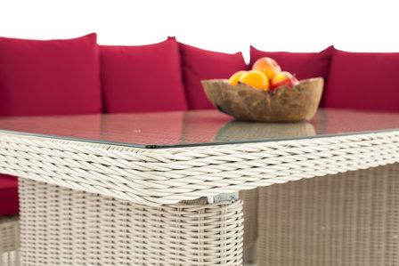 Lounge Dining Set Menire 5mm perlWit,rubinRood