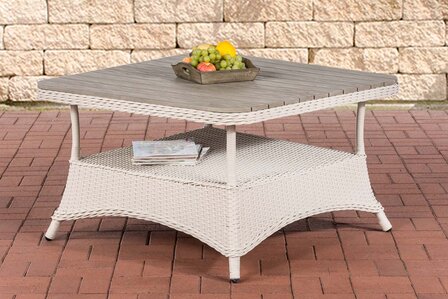 Loungetafel Pindiri WPC 5mm perlWit,100x100 cm