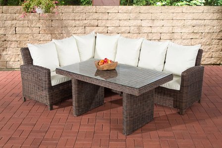 Lounge Dining Set Bormee 5mm Bruin-meliert,CremeWit