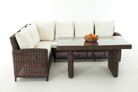Lounge Dining Set Bormee 5mm Bruin-meliert,CremeWit