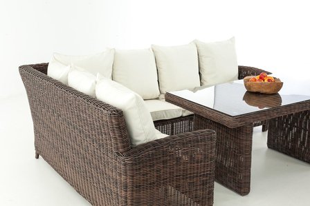 Lounge Dining Set Bormee 5mm Bruin-meliert,CremeWit