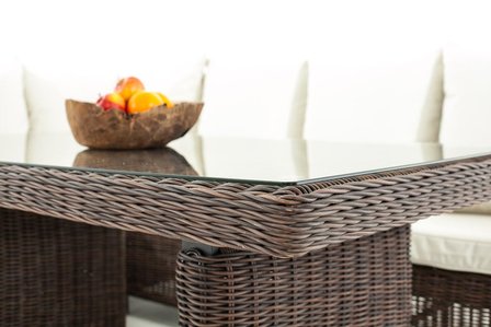 Lounge Dining Set Bormee 5mm Bruin-meliert,CremeWit