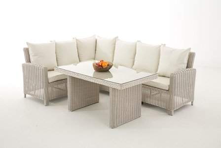 Lounge Dining Set Bormee 5mm perlWit,CremeWit