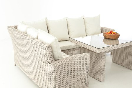 Lounge Dining Set Bormee 5mm perlWit,CremeWit