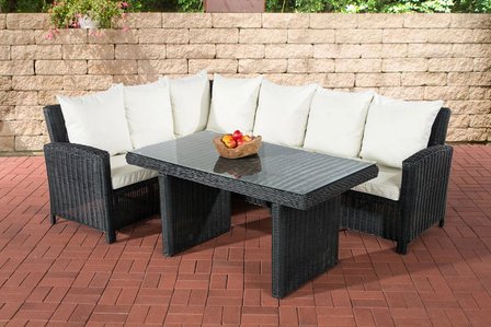 Lounge Dining Set Bormee 5mm Zwart,CremeWit