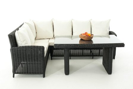 Lounge Dining Set Bormee 5mm Zwart,CremeWit