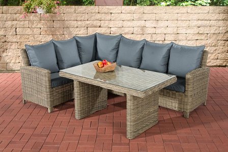 Lounge Dining Set Bormee 5mm natura,eisenGrijs