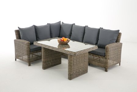 Lounge Dining Set Bormee 5mm natura,eisenGrijs