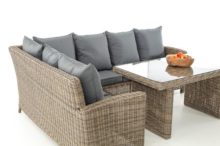 Lounge Dining Set Bormee 5mm natura,eisenGrijs
