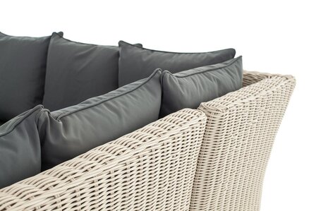 Lounge Dining Set Bormee 5mm perlWit,eisenGrijs