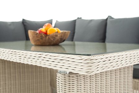 Lounge Dining Set Bormee 5mm perlWit,eisenGrijs
