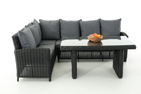 Lounge Dining Set Bormee 5mm Zwart,eisenGrijs