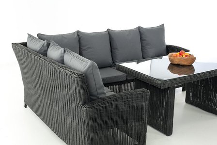 Lounge Dining Set Bormee 5mm Zwart,eisenGrijs