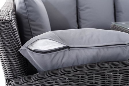 Lounge Dining Set Bormee 5mm Zwart,eisenGrijs