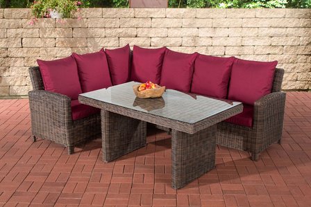 Lounge Dining Set Bormee 5mm Bruin-meliert,rubinRood