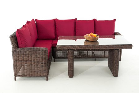Lounge Dining Set Bormee 5mm Bruin-meliert,rubinRood