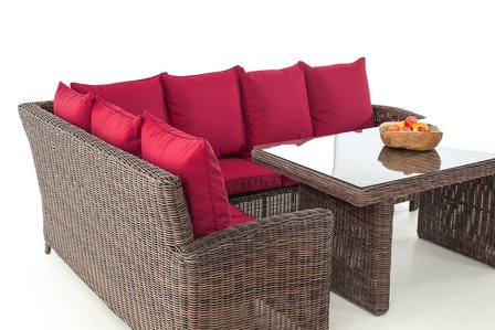 Lounge Dining Set Bormee 5mm Bruin-meliert,rubinRood