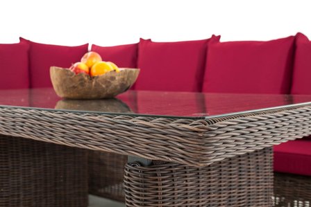 Lounge Dining Set Bormee 5mm Bruin-meliert,rubinRood