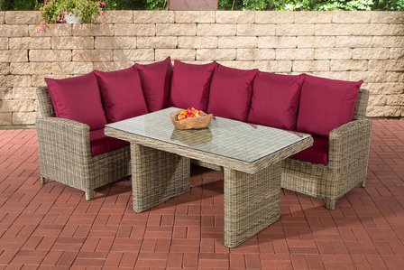 Lounge Dining Set Bormee 5mm natura,rubinRood